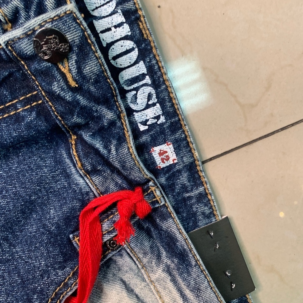 Sz 42 grind house Men's Distressed Blue Jeans - Picture 4 of 6